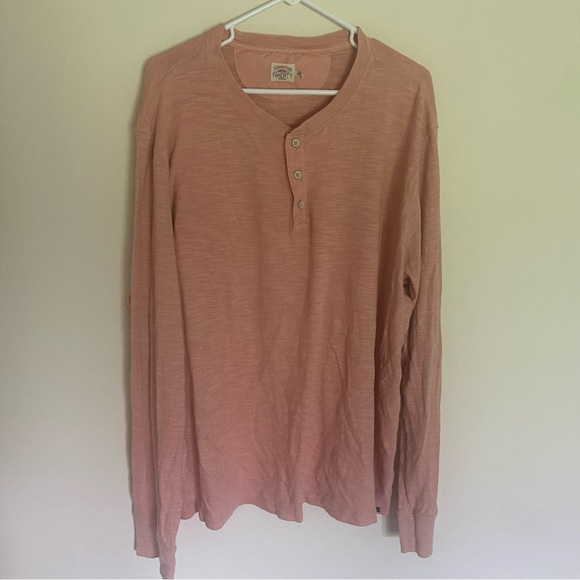 Faherty Slub 100% Cotton Henley Sz XXL Sundrenched Terracotta - Picture 4 of 8